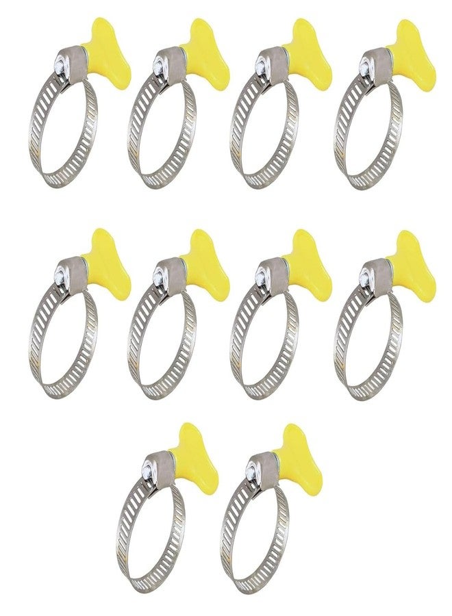 ES EKSAFAR ESEKSAFAR Plastic Turn key Easy Adjustable Butterfly Hose clamp Pipe clip set (10pc 1"inch) - Image 1
